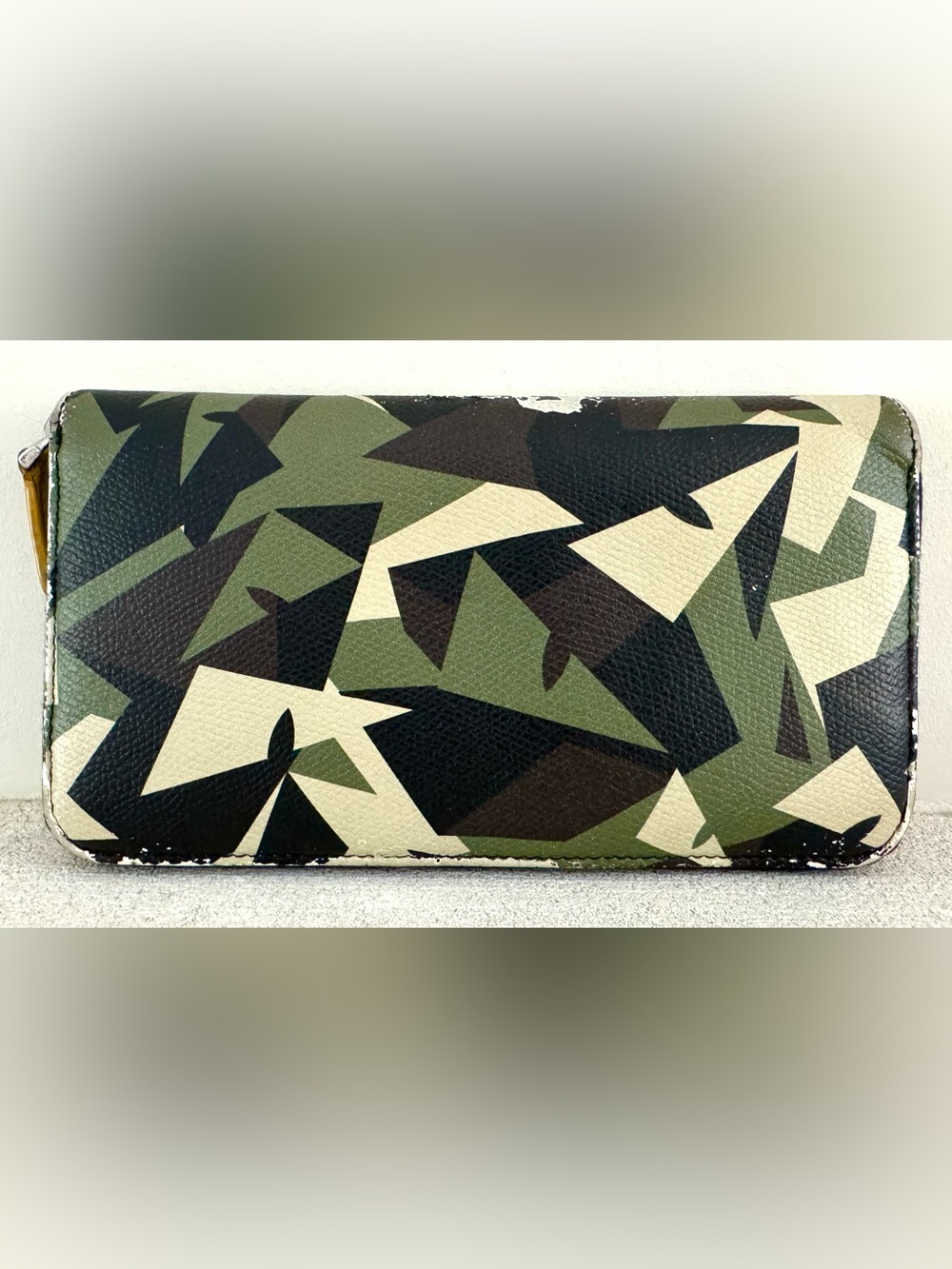 FENDI Camouflage Geometric Zip Around Wallet Yellow Interior Monster Era Vibes